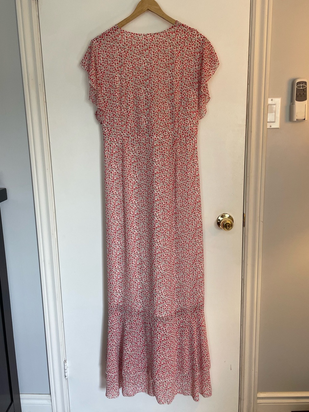 Designer Mini-Floral Ruffle Hi-Low Maxi Dress - Picture 3 of 15